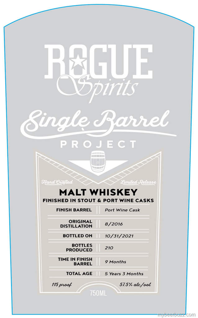 Rogue Spirits Single Barrel Project Malt Whiskey Finished In Stout & Port Wine Casks