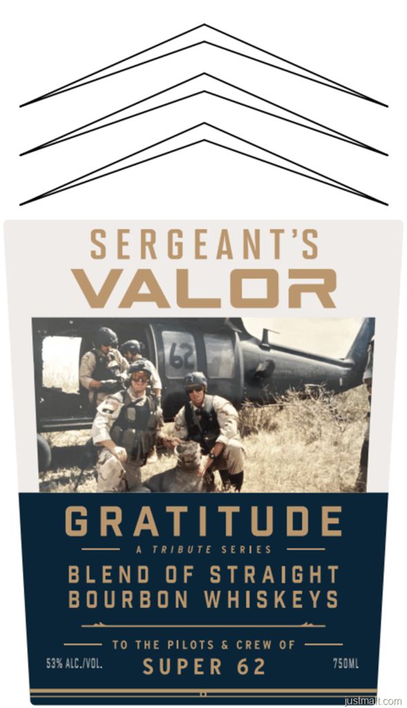 Brad Halling American Whiskey Sergeant’s Valor Gratitude Blend Of Straight Bourbon Whiskeys To The Pilots & Crew Of Super 62