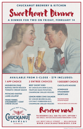 Chuckanut Sweetheart Dinner for Two Coming For Valentine’s Day