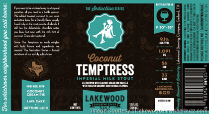 Lakewood Adding Coconut Temptress Imperial Milk Stout 8/21