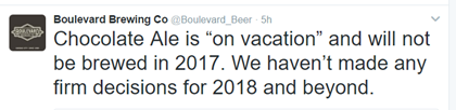 Boulevard Not Brewing Chocolate Ale In 2017