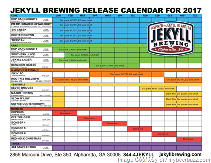Jekyll Brewing – 2017 Release Calendar