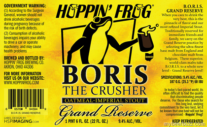 Hoppin’ Frog Adding Boris The Crusher Grand Reserve
