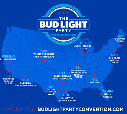 Bud Light Is Heating Up Its Campaign Trail With Conventions Featuring This Summer’s Top Music Artists