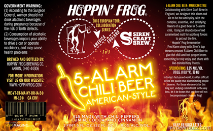 Hoppin’ Frog & Siren Craft Collaborate On 5-Alarm Chili Beer