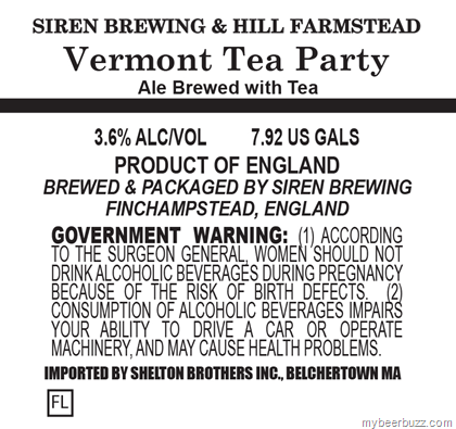 Siren Brewing –  Vermont Tea Party