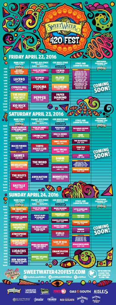 SweetWater – 420 Fest Schedule