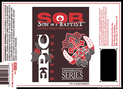 Epic Brewing Exponential Series – Son Of A Baptist (SOB)