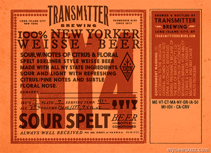 Transmitter Breing – NY4 100% New Yorker Weisse Beer