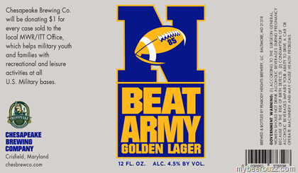 Chesapeake Brewing – Beat Army Golden Lager