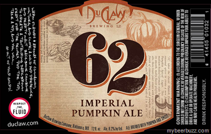 DuClaw – 62 Imperial Pumpkin Ale