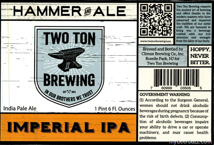 Two Ton Brewing – Hammer And Ale Imperial IPA & Wrought Gold
