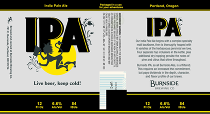 Burnside Brewing – IPA 12oz Cans & Sunsplash Kolsch Bottles