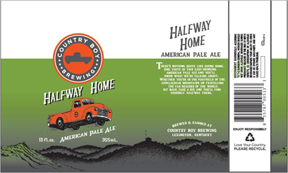 Country Boy Brewing – Halfway Home American Pale Ale & Shotgun Wedding Cans, Sinkhole Stout & PaPaw’s Red Bottles
