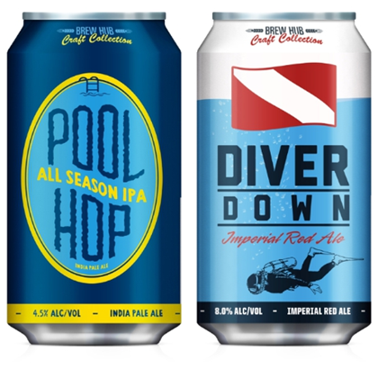 Brew Hub introduces Pool Hop All Season IPA & Diver Down Cans