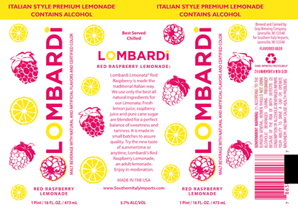 Gray Brewing – Lombardi Red Raspberry Lemonade