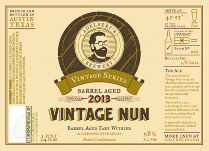 Adelbert’s Brewery – Vintage Nun Coming Late Feb