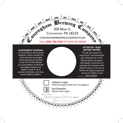 Conyngham Brewing – DocToberfest & Jalapeno Lager