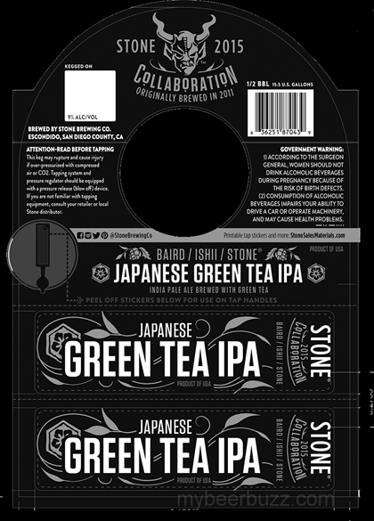 Stone Brewing / Baird / Ishi Collaboration 2015 – Japanese Green tea IPA