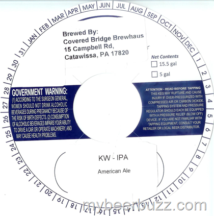 Covered Bridge Brewhaus (Catawissa, PA) – KW IPA, Holly Jolly Java Stout & CB Pumpkin