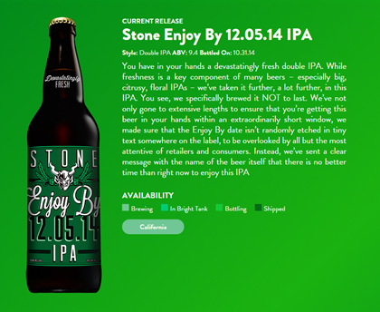 Stone Enjoy By 12.05.14 Coming Next