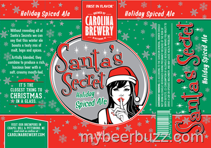 Carolina Brewery – Santa’s Secret Holiday Spiced Ale 16oz Cans