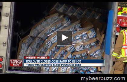 Truck Carrying 44,000 Pounds Of Miller Lite Rolls and NO Beer Spills (Video)