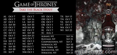 State By State Guide For Brewery Ommegang Game of Thrones Take The Black Stout