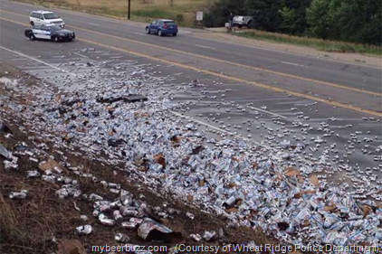 Tractor Trailer Carrying Coors Light Cans Crashes In Denver