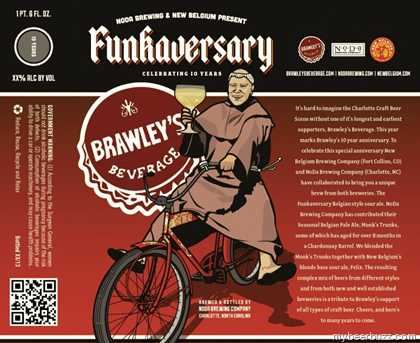 NoDa Bottling New Belgium Co-Brewed Funkaversary Today Coming 5/10