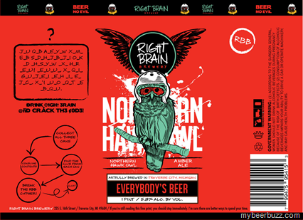 Right Brain Northern Hawk Owl Amber Ale & Will Power Artisanal Pale Ale 16oz Cans