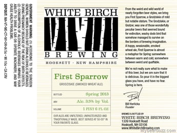 White Birch – First Sparrow Grodziskie (Smoked Wheat Ale)