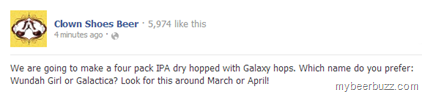 Clown Shoes Wants Your Help to Name it’s New Galaxy Dry-Hopped IPA 4-Pack: Wundah Girl or Galactica?