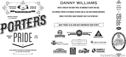 Colorado Brewers Guild Brewing “Porter’s Pride” for GABF 2012 (Danny Williams Fund)