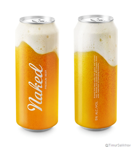 Naked Premium Beer Can Design Concept