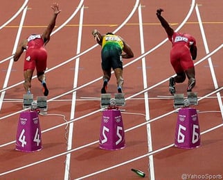 Beer Bottle Thrown @ Usain Bolt Before Olympic 100M Final