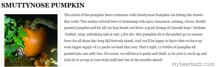 Smuttynose Pumpkin Ale Hits This Week