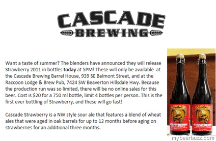 Cascade Strawberry 2011 Release TODAY!