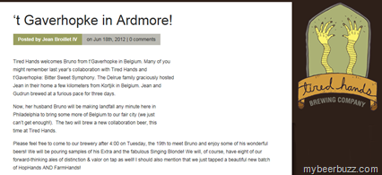 Ardmore’s Tired Hands Brewing to co-Brew With ‘t Gaverhopke