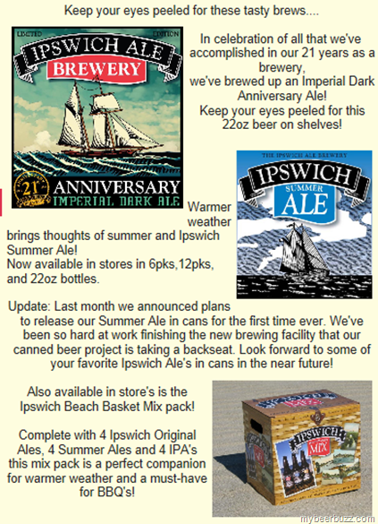 Ipswich 21st Anniversary Imperial Dark Ale & Summer Ale NOT in Cans