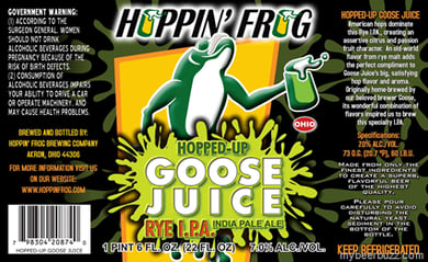 Hoppin’ Frog – Hopped-Up Goose Juice Rye IPA