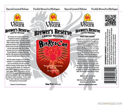 Brewery Vivant Brewers Reserve Big Red Coq Cans