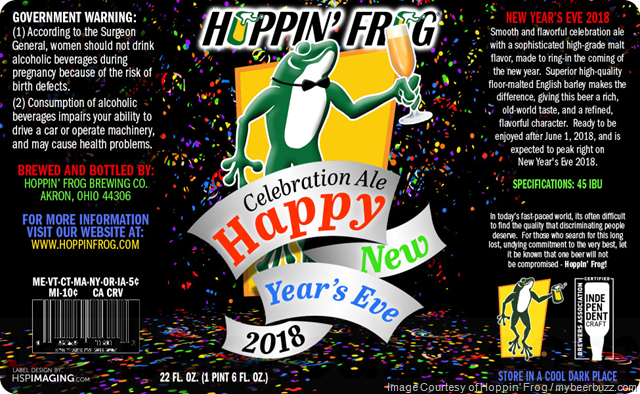 Hoppin’ Frog – Happy New Year’s Eve 2018 Celebration Ale