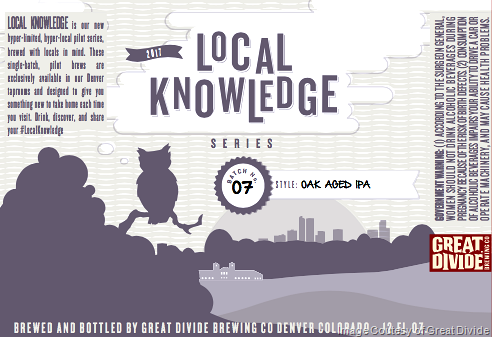 Great Divide Releasing Local Knowledge Series (7) Oak Aged IPA 10/28