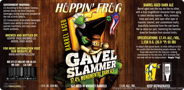 Hoppin’ Frog Adding Barrel-Aged Gavel Slammer (17.4%-AbV) & New Ohio IPA