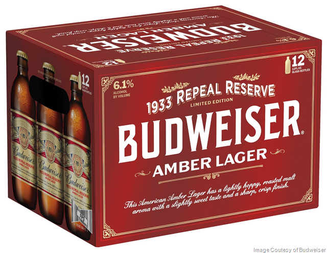 Budweiser Releases 1933 Repeal Reserve Amber Lager