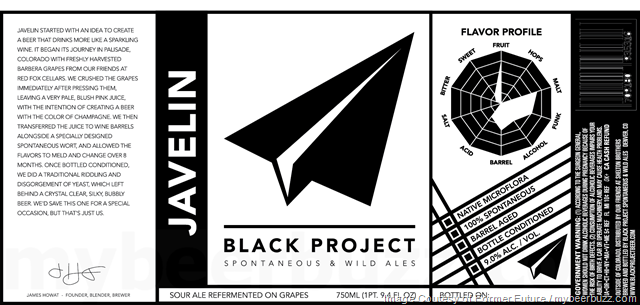 Black Project Spontaneous & Wild Ales – Javelin