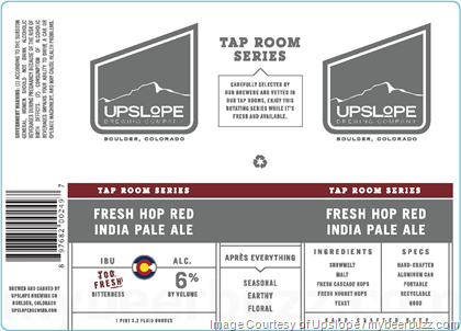 Upslope Adding Tap Room Series Fresh Hop Red IPA 19.2oz Cans