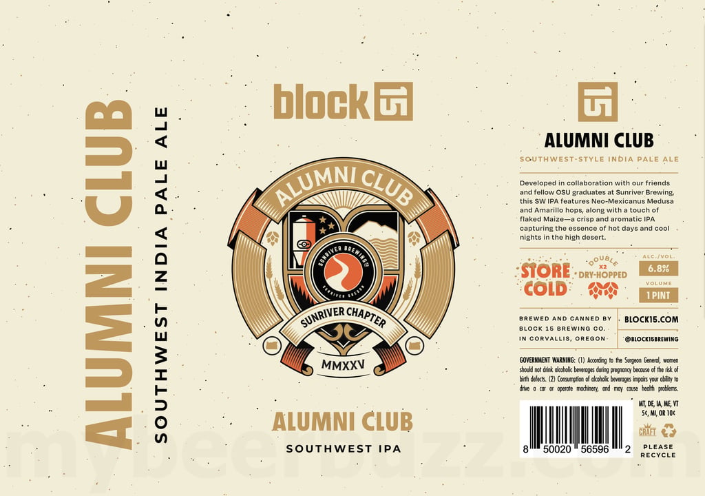 Block 15 & Sunriver Brewing Team Up For Alumni Club Sunriver Chapter MMXXV Southwest IPA
