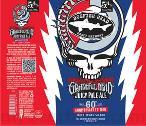 Dogfish Head Adding Grateful Dead Juicy Pale Ale 60th Anniversary Edition / Citrus Daydream Lager